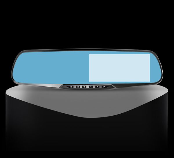 

4.3" touch screen full hd 1080p rearview mirror car dvr camera digital video recorder dual lens auto registrator camcorder