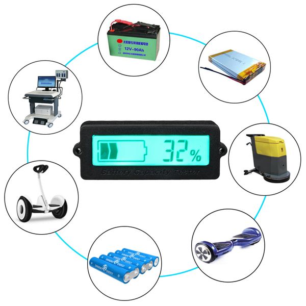 

auto 12v-48v lead-acid lithium blue lcd voltmeter meter car battery capacity analyzer monitor motorcycle tester indicator