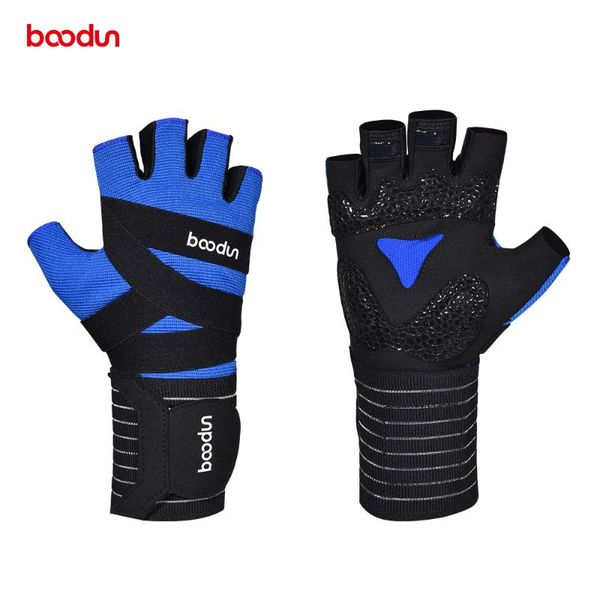 

boodun men women gym gloves half finger extended wrist belt bodybuilding dumbbell weight lifting crossfit fitness sport gloves