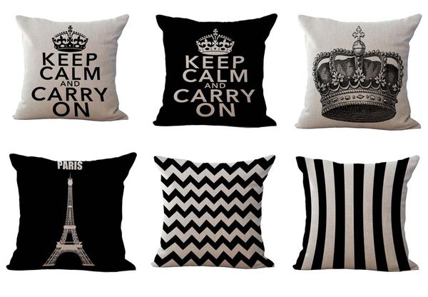 

письмо сохраняйте спокойствие и нести на crown наволочка throw подушка белье хлопок площадь наволочка 6 цветов беспошлинных