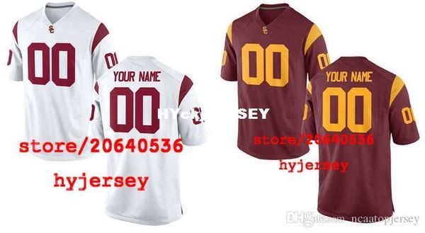 

custom usc trojans college jersey mens women youth kids personalized any number of any name stitched red white football jerseys ncaa, Black;red