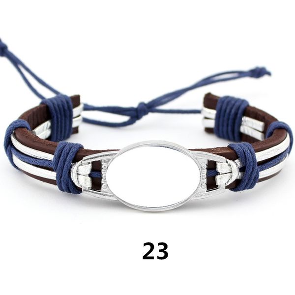 

customizable design 18*25mm charm real leather bracelets & bangles for men women 1pcs, Golden;silver
