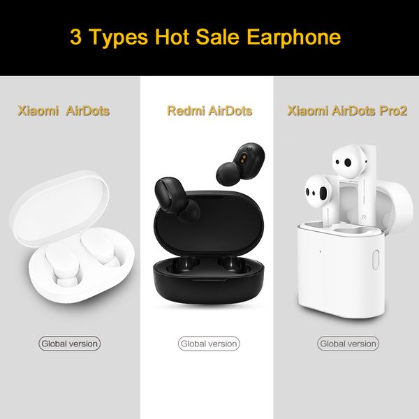 

xiaomi mi airdots tws bluetooth earphones wireless in-ear earbuds earphone headset with mic and charging dock box youth version