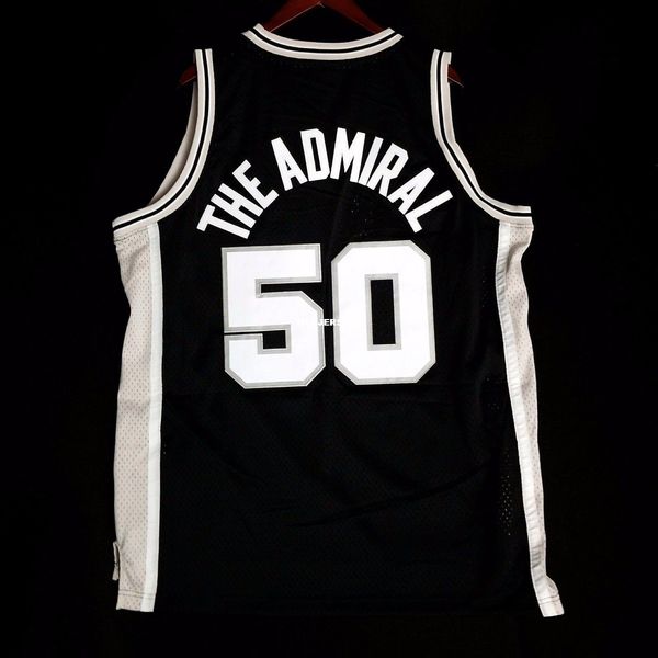 

100% stitched david the admiral robinson #50 soul vest sewn jersey black mens vest size xs-6xl stitched basketball jerseys ncaa, Black;blue
