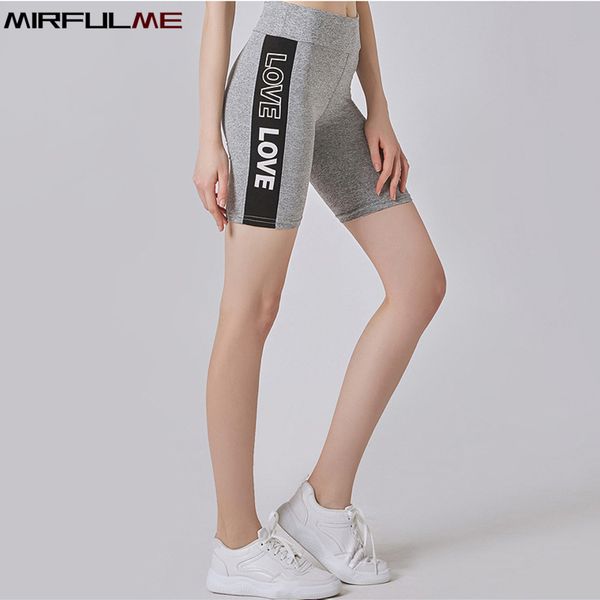 

summer women sport shorts elastic running shorts workout gym fitness short female yoga beach short letter printing bottom, White;red