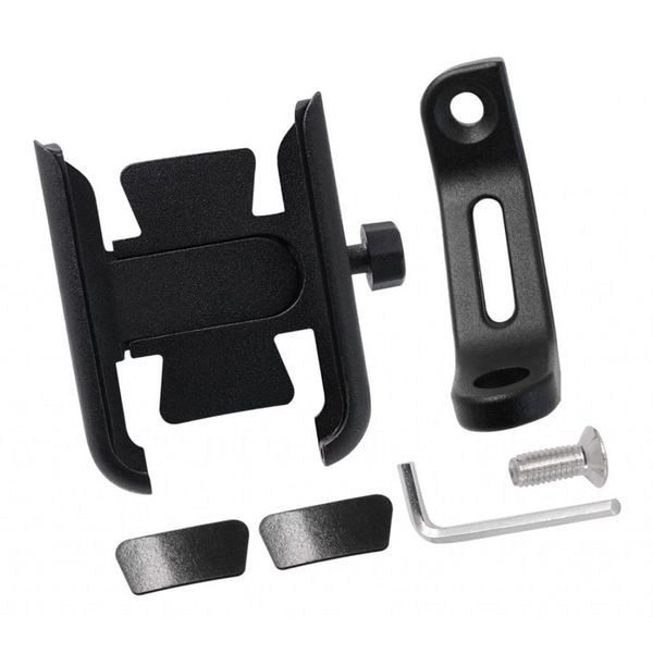 

universal mobile phone holder with motorcycle handlebar in black aluminum alloy