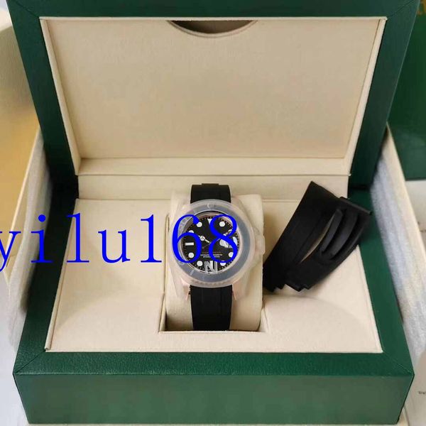 Mens Best Edition Luxury Eta Watches Mens Automatic Cla.3135 Men Ceramic Rose Gold 116655 Sport Master Rubber Oysterflex Orologi da polso