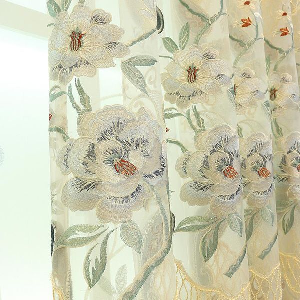 

curtain cloth european embroidery chenille stitching curtains custom hollow living room bedroom balcony curtain finished