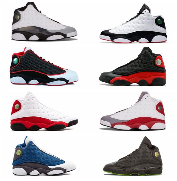 

13 bred chicago flint atmosphere grey men women shoes 13s he got game melo dmp hyper royal sneakers with box