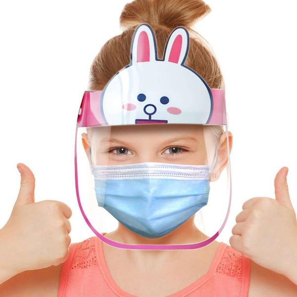 

children kids anti-droplets visor shield bucket hat face protective cap cute cartoon pig rabbit bear anti-fog sun cap hat ouckb, Yellow
