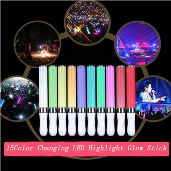 

15 colors led changing highlight glow stick outdoor warning light stick