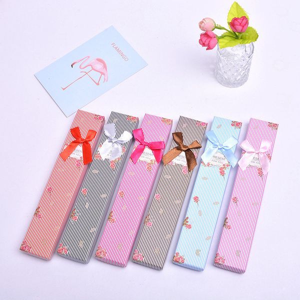 

[ddisplay]21*4*2.2cm colorful stripe jewelry packing box with bow birthday gift ring case pendant storage box lovers bracelet jewelry box, Black;white