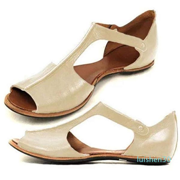 

summer women leather shoes comfy platform flats sole ladies casual soft slides buckle women sandals 2020 new fashion style shoes l30, Black