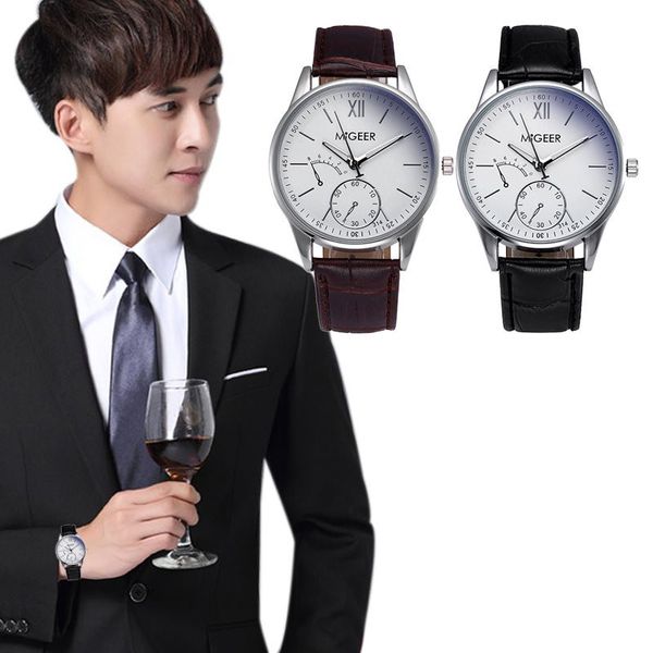 

zerotime #501 2019 new crocodile faux leather mens analog watch wrist watches luxury fashion design gifts ing, Slivery;brown