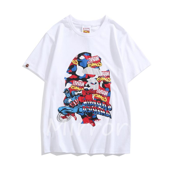 

2020 fashion a big head bathing ape brands mens short sleeve t shirts camouflage shark tee men women t-shirt size m-xxl 85qqa5a22#, Black;white