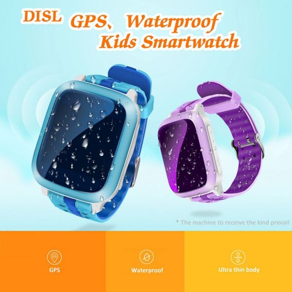 

waterproof drop-proof smart watch emergency help alarm clock voice intercom sports step counter children's watch, Blue