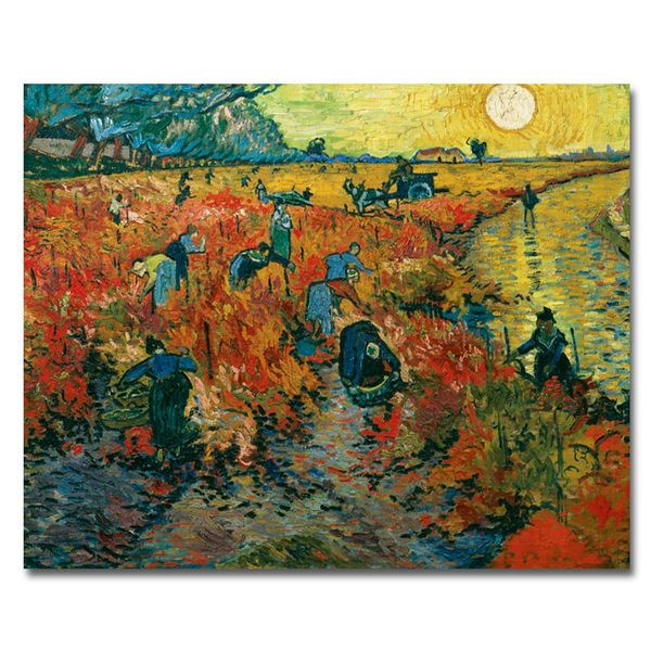 

van gogh famous canvas painting der rote weinberg poster wall pictures for living room posters and prints wall art