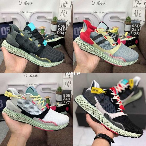 

2019 new consortium zx 4000 futurecraft 4d running shoes for men mens bd7931 zx4000 designer trainer sports sneakers with box, White;red