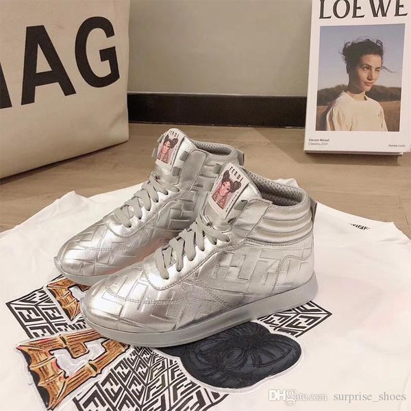 

arrival luxury tech fabric high- sneaker women letter prints on shoes breathable lace-up running shoes walking shoe, Black