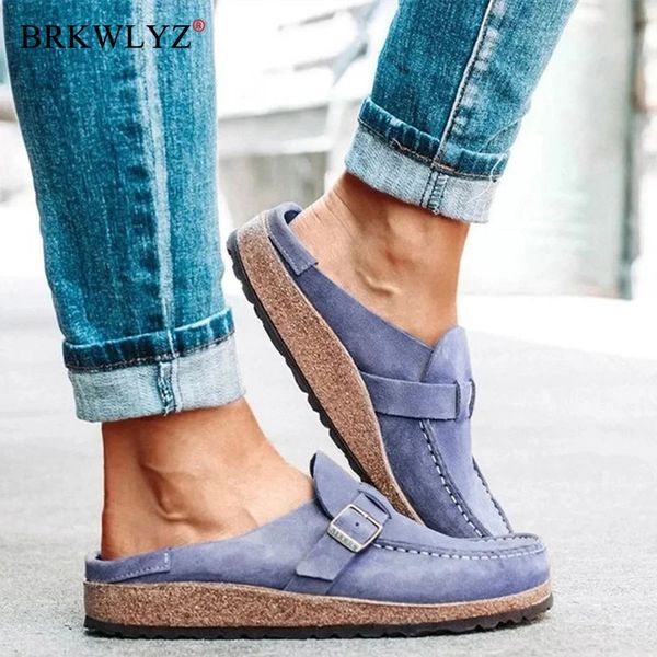 

summer vintage flats shoes woman sewing buckle casual loafers candy color ladies shoes zapatos slip on comfort female slippers, Black
