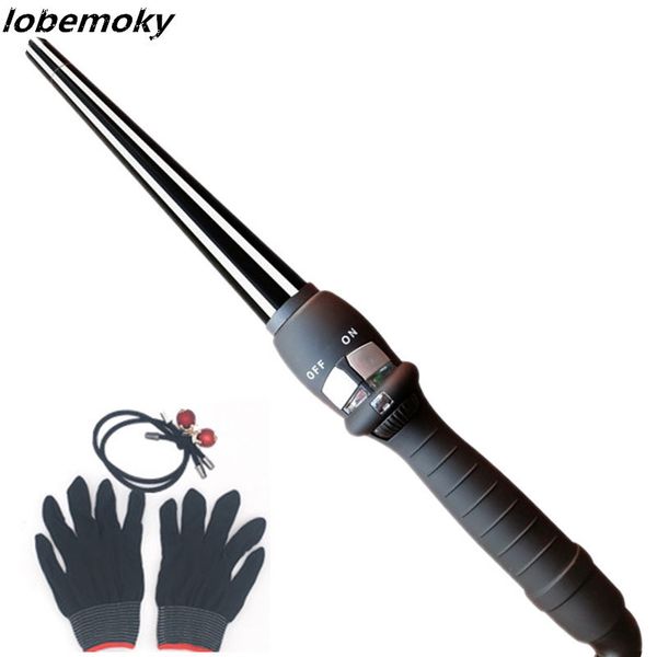 

curlers conical curling iron single tube ceramic glaze pear flower cone electric hair curly hair general oltage: 110-240 - v