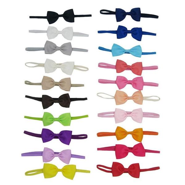 

2000pcs children headbands flower mini satin ribbon bow-knot newborn girls headbands, Slivery;white