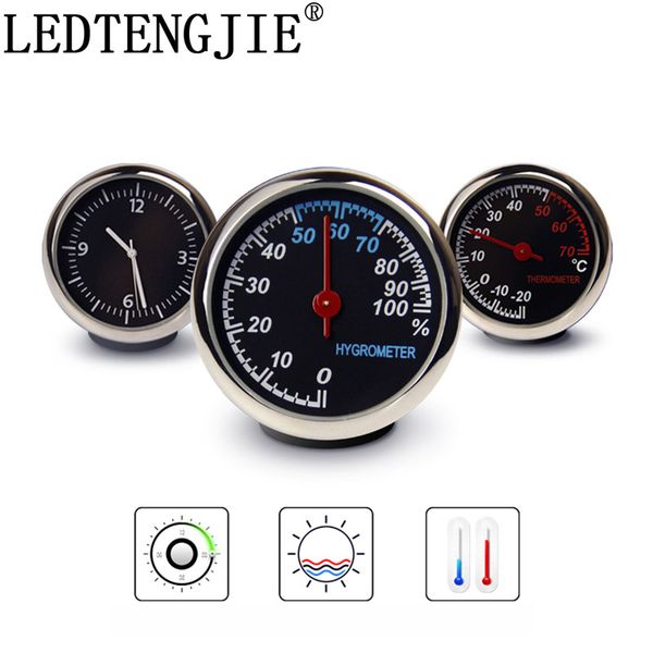 

ledtengjie car ornament digital clock auto watch car thermometer hygrometer decoration ornament clock in accessories