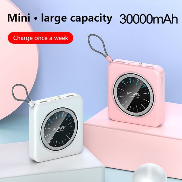 

mini power bank 30000mah for iphone xiaomi portable digital display powerbank charger dual usb ports external battery poverbank