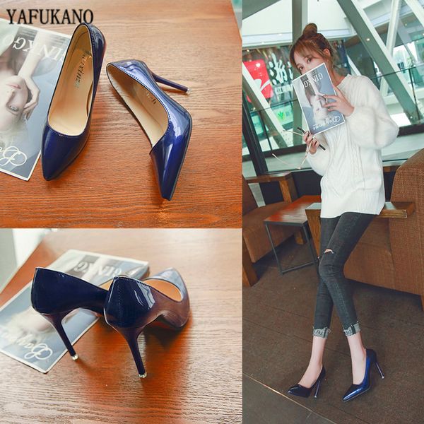 

europe and america elegant thin heel pointed high heels black work single shoes dress party womens shoes red wedding shoes