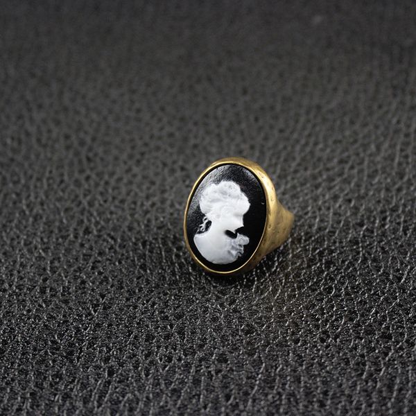 

d-cameo ring men women vintage copper rings vintage party big ring, Silver