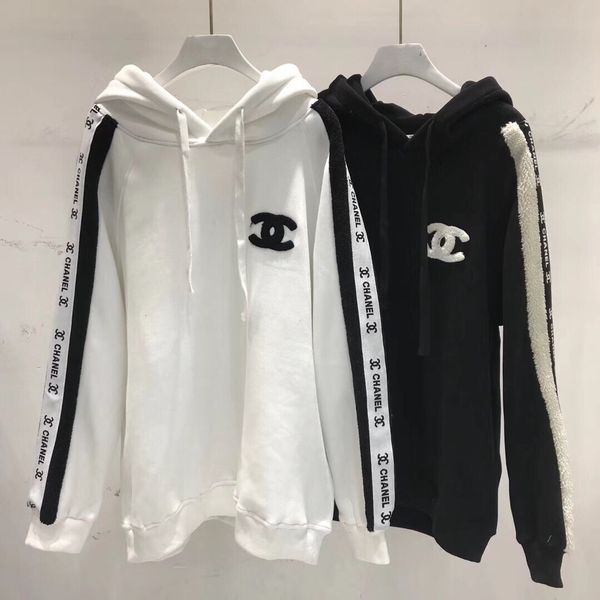 

20ss new luxurious brands design sideline logos embroiderd fleece sweater pullover jacket men women outdoor streetwear sweatshirts hoodies, Blue;black