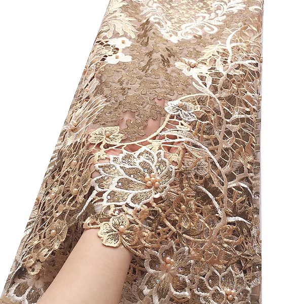 

золото африканского шнур шнурок ткань вода растворимый свадебное платье кружево материал камни 2020 высокого качество нигерийского гипюр кру, Black;white