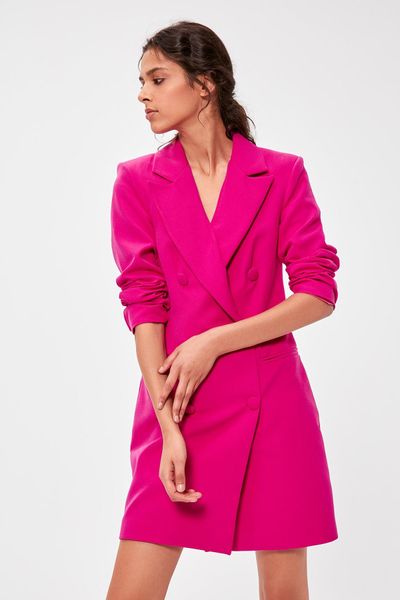 

trendyol fuchsia jacket dress twoaw20el0918, Black;gray