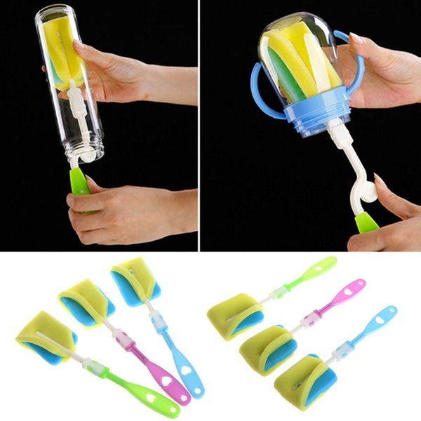 

4 pcs/set sponge brush baby bottle cup glass pacifier washing clean cleaner tools color random delivery