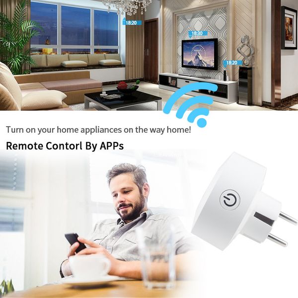 

wifi smart plug eu socket support alexa/ echo dot & google home,outlet with timer and remote control via mobile phone