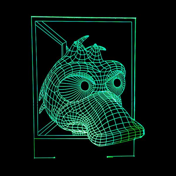 

новый шаблон индивидуальные 3d маленький ночник крокодиловый фонд usb led настольная лампа