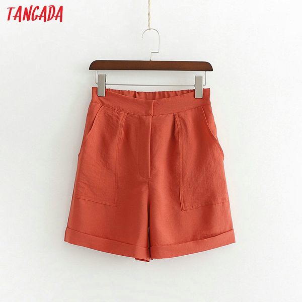 

tangada women solid shorts summer new arrival elastic waist pockets female casual shorts panalones 1d291, White;black
