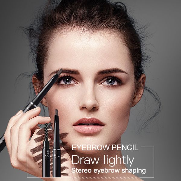 

double eyebrow pencil eyebrow brush waterproof smooth triangle eye brow pen 6 colors natural makeup
