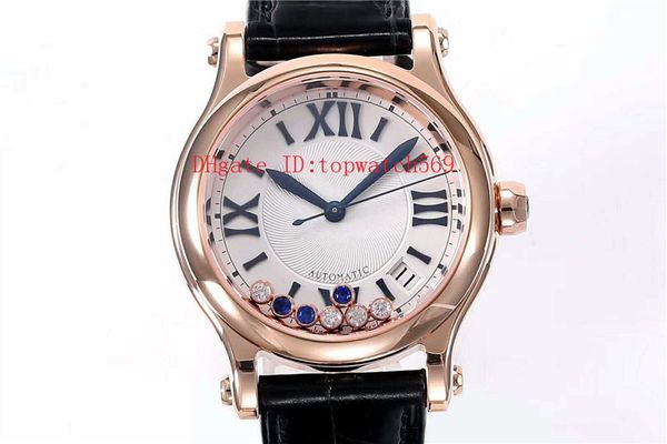 

happy diamonds bucherer blue editions ladies watch diamond lady watch swiss automatic mechanical sapphire crystal 18k rose gold, Slivery;brown