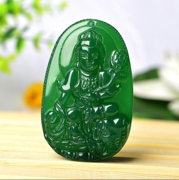 

lockets natural authentic chalcedony pendant through the agate men and women lucky buddha jade, Silver