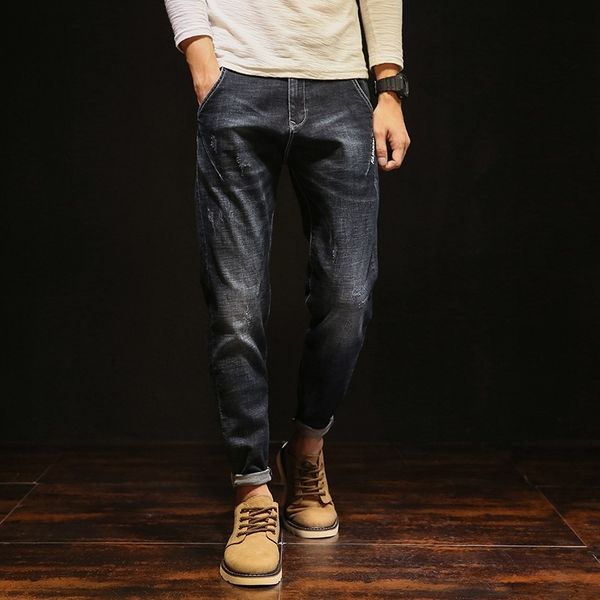 

jeans male straight big size hallen fashion jeans for men pants, Blue