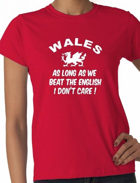 

wales beat english 6 nations welsh ladies t-shirt size s-xxl, White;black