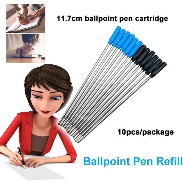 

ballpoint pen refills replacement 11.7cm writting stationery school supplies 10pcs/lot durable signature student office sketch, Blue;orange