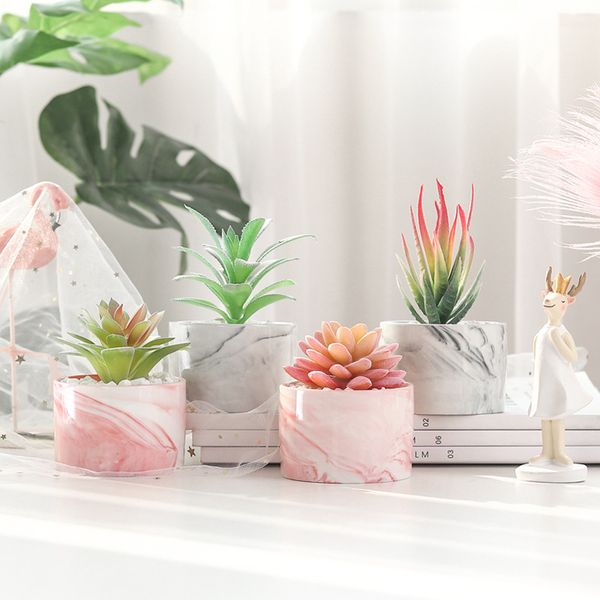 

marble flowerpot simulation gem lotus fleshy pot creative deskdecorative ornaments shop shooting props