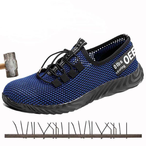 

men's new steel head work safety shoes breathable outdoor puncture protective boots comfortable industrial shoes 36-46, Black