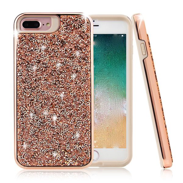 

for iphone x samsung phone case premium bling 2-in-1 luxury diamond rhinestone glitter phone case support 2pcs delivery