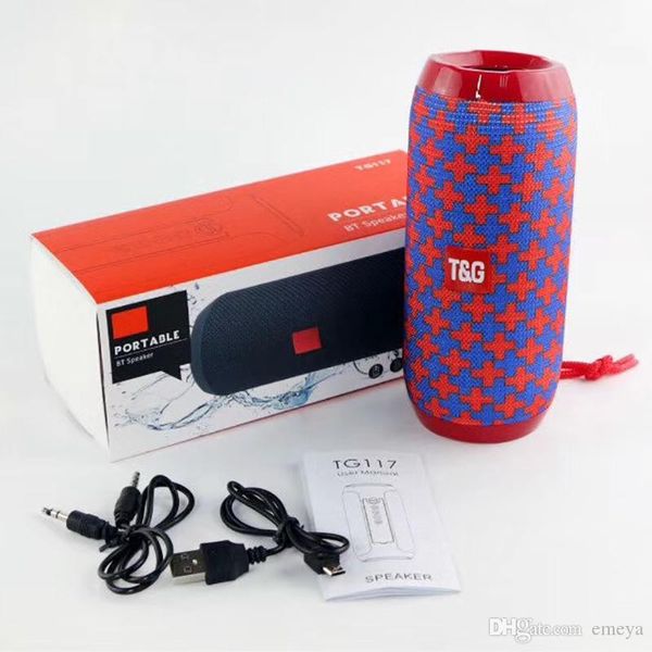 

fashion tg117 bluetooth outdoor speaker waterproof portable wireless column loudspeaker box support tf card fm radio aux input