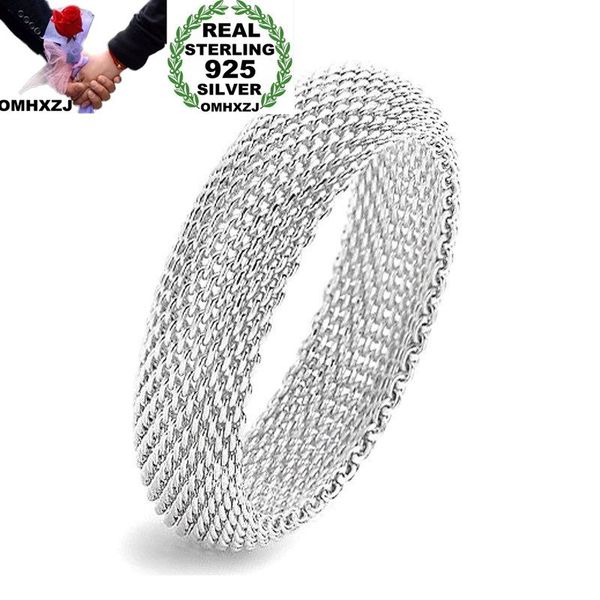 

omhxzj wholesale personality fashion woman girl party gift silver mesh round 925 sterling silver cuff bangle bracelet br148, Golden;silver