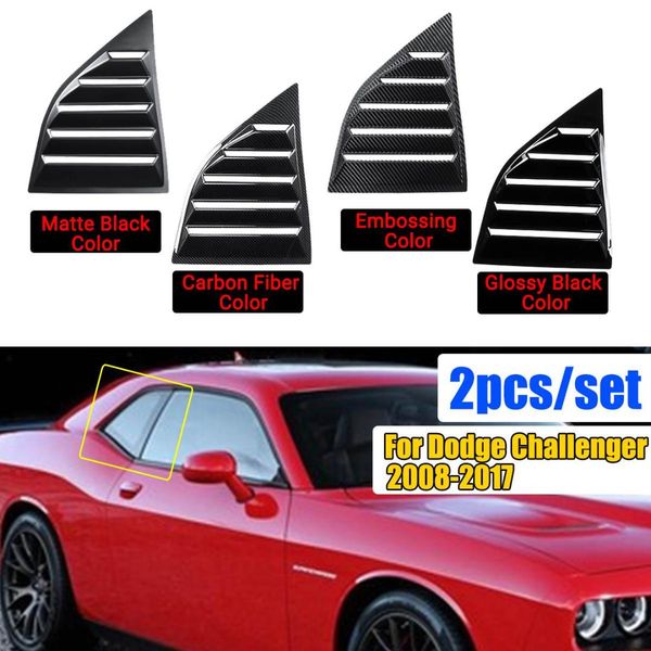 

1 pair abs black carbon fiber color window scoops louver side vent window covers for dodge challenger xe 2008-2017