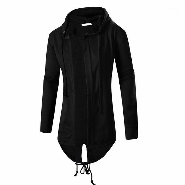 

fashion autumn black white cloak hooded sweatshirt hoodie men streetwear hip hop long hoodies clothing mens outerwear cardigan m-3xl1